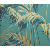 Tapeta palmowe liście Sanderson 216640 House Palm The Glasshouse