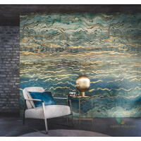 Mural imitujący marmur Casamance 75064090 Azurite Alliages