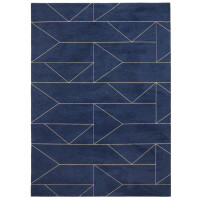Dywan granatowy w linie geometryczny Marlin Indigo Carpet Decor