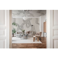 Fototapeta linie Rebel Walls R18422 Stripes Graphite Simplicity