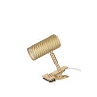 ! Lampa złota kinkiet z klipsem Hubble Brushed Brass 433265 Globen Ryflowana