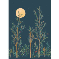 Mural roślinny Caselio GNL101666520 Midnight Walk Green Life