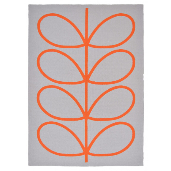 Dywan szary w pomarańczowe liście Giant Linear Stem Persimmon 460703