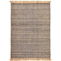 Dywan z frędzlami szary Nordic Nature Dark Grey - wełna z jutą
