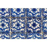 Tapeta jak płytki Rebel Walls R18548 Artisan Tiles Morocco Blue Pops