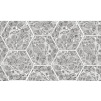Tapeta heksagony marmur Rebel Walls R18558 Marbled Hexagon Tiles Grey Pops