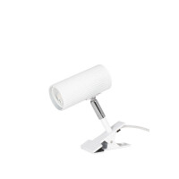 Lampa biała kinkiet z klipsem Hubble White 433208 Globen Ryflowana