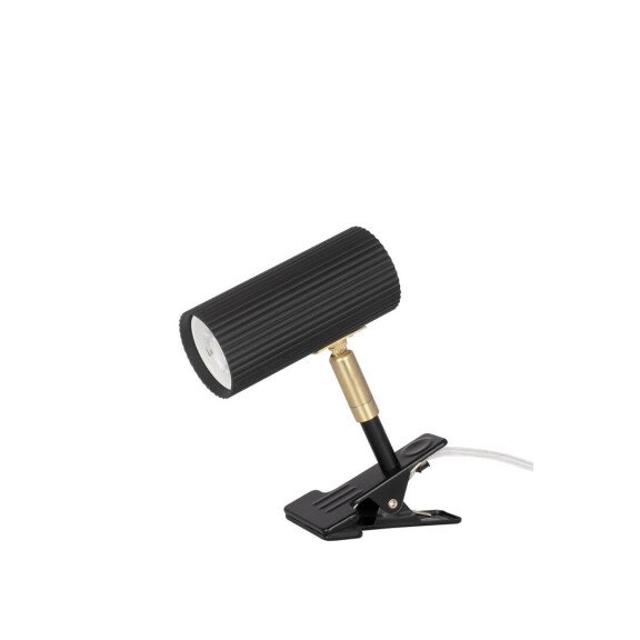 Lampa czarna kinkiet z klipsem Hubble Black 433211 Globen Ryflowana