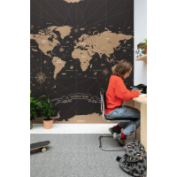 Mural mapa świata Caselio YNF 103419201 M Travel Is My Therapy Young & Free