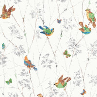 Tapeta botaniczna ptaki Laura Ashley 115260 Aviary Volume II