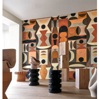Mural geometryczny retro Casamance Modelage 75564180 L'Atelier