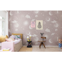 Fototapeta kosmos Rebel Walls R18434 In the Sky Pink Wonder World