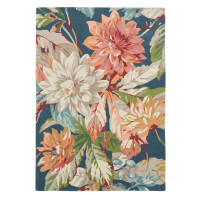Granatowy Dywan Sanderson w Kwiaty - DAHLIA ROSEHIP TEAL 050608