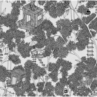 Tapeta domek na drzewie Rebel Walls R18011 Treehouse Graphite Dreamland
