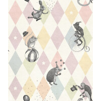 Tapeta cyrk Rebel Walls R18042 Circus Corner Pastel Dreamland