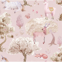 Tapeta zaczarowany las Rebel Walls R18052 Dreamland Bubblegum Dreamland