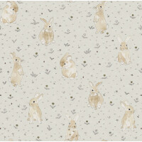Tapeta króliczki Rebel Walls R18081 Bunny Field Sand Dreamland