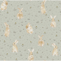 Tapeta króliczki Rebel Walls R18082 Bunny Field Mint Dreamland
