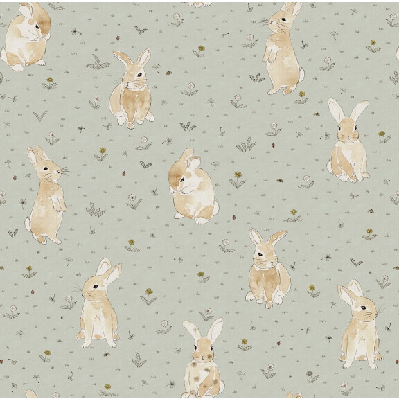 Tapeta króliczki Rebel Walls R18082 Bunny Field Mint Dreamland