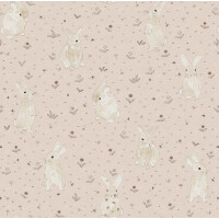Tapeta króliczki Rebel Walls R18083 Bunny Field Pink Dreamland