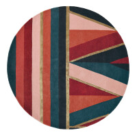 Zielono Bordowy Dywan Ted Baker Okrągły - SAHARA ROUND BURGUNDY 56105