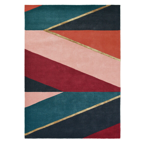 Zielono Bordowy Dywan Ted Baker Geometryczny - SAHARA BURGUNDY 56105