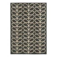 Czarno Beżowy Dywan Orla Kiely w Liście - LINEAR STEM SLATE 060505