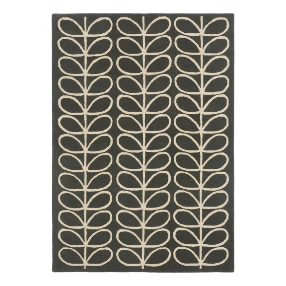 Czarno Beżowy Dywan Orla Kiely w Liście - LINEAR STEM SLATE 060505