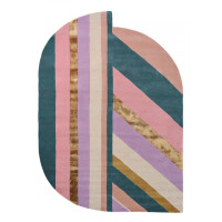 Beżowo Fioletowy Dywan Ted Baker Owalny Geometryczny o Nietypowym Kształcie - JORDIN PINK 160902