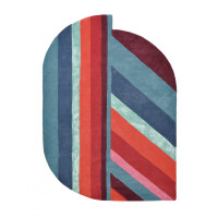 Niebiesko Czerwony Dywan Ted Baker Owalny Geometryczny o Nietypowym Kształcie - JORDIN BLUE 160908