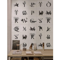 Tapeta litery i zwierzęta Wall&Deco WDAX2201 Animal Codex Contemporary 2022