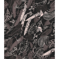 Fototapeta tropikalne liście i ptaki Tecnografica 73685-1 FEANNE: TROPICAL FOLIAGE BLACK Art Collections