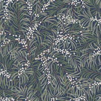 Tapeta liście Sandberg S10208 Idun Classic Blue Villa Dalaro II