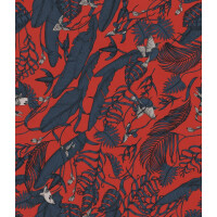 Fototapeta tropikalne liście i ptaki Tecnografica 73685-3 FEANNE: TROPICAL FOLIAGE ORANGE Art Collections