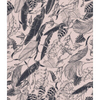 Fototapeta tropikalne liście i ptaki Tecnografica 73685-7 FEANNE: TROPICAL FOLIAGE CREAM Art Collections
