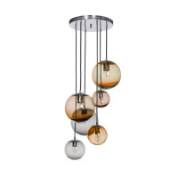 Lampa wisząca Bacan Famlight Amber 6 kul