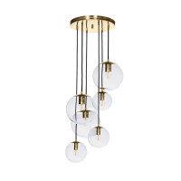 Lampa wisząca Bacan Famlight Złota Mosiądz 6 kul