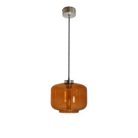 Lampa wisząca Famlight Jawa Bursztynowa Srebrna