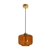 Lampa wisząca Famlight Jawa Bursztynowa Złota Mosiądz