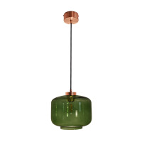 Lampa wisząca Famlight Jawa Butelkowa Zieleń Złotą Miedź