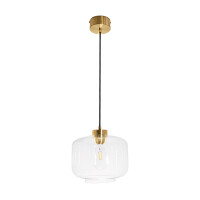 Lampa wisząca Famlight Jawa Transparentna Złota Mosiądz