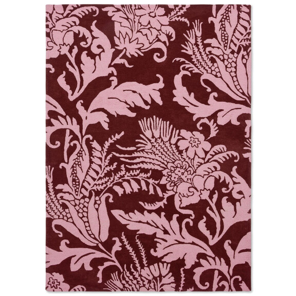 Bordowo-różowy dywan w kwiaty BAROQUE PINK 162902