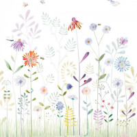 Mural polne kwiaty i ślimaki Casadeco OUAT 88287204 L The Garden Small World With Snail Once Upon A Time