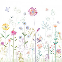 Mural polne kwiaty i żaby Casadeco OUAT 88297404 L The Garden Small World With Frog Once Upon A Time