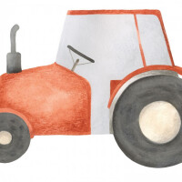 Dekoracja ścienna czerwony traktor Casadeco OUAT 88618617 Red Tractor Once Upon A Time