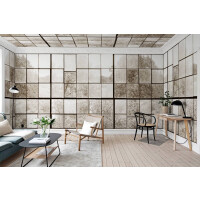 Fototapeta okna fabryki Rebel Walls R14383 Factory Window Sepia Rebel Favorites