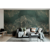 Fototapeta z eleganckim złotym wzorem Rebel Walls R17093 Opulence Jade Rebel Favorites