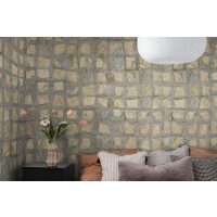 Fototapeta jak płytki Rebel Walls R19299 Gold Leaves Gold Imperfections