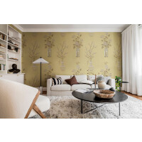 Fototapeta wazony z kwiatami Rebel Walls R19342 Japanese Vases Saffron Imperfections