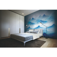 Mural góry J&V 6771 Metaliczny Mountain Blue 191 Kintsugi